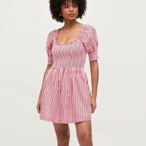 Hill House Red and White Striped Mini Dress